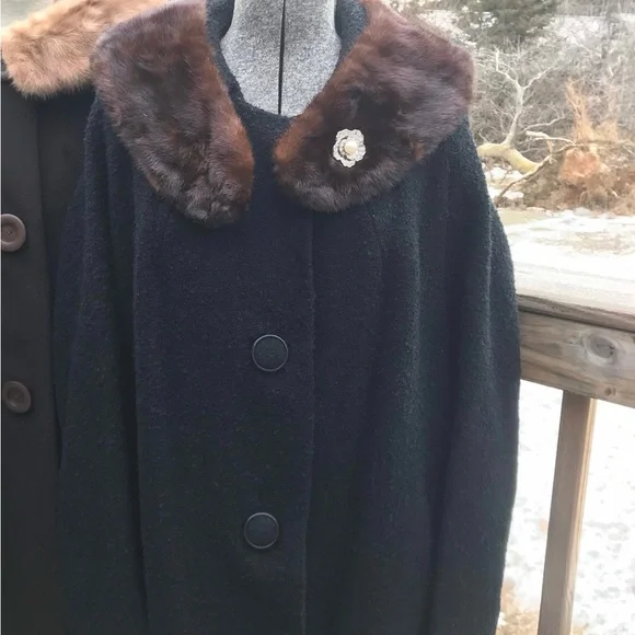 Vintage fur collar coat 1950’s to 1960’s - Picture 6 of 7